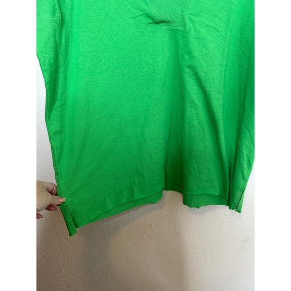 Free People Movement Size Small Green Long sleeve Knit Oversized Relaxed V Neck - Picture 4 of 11
